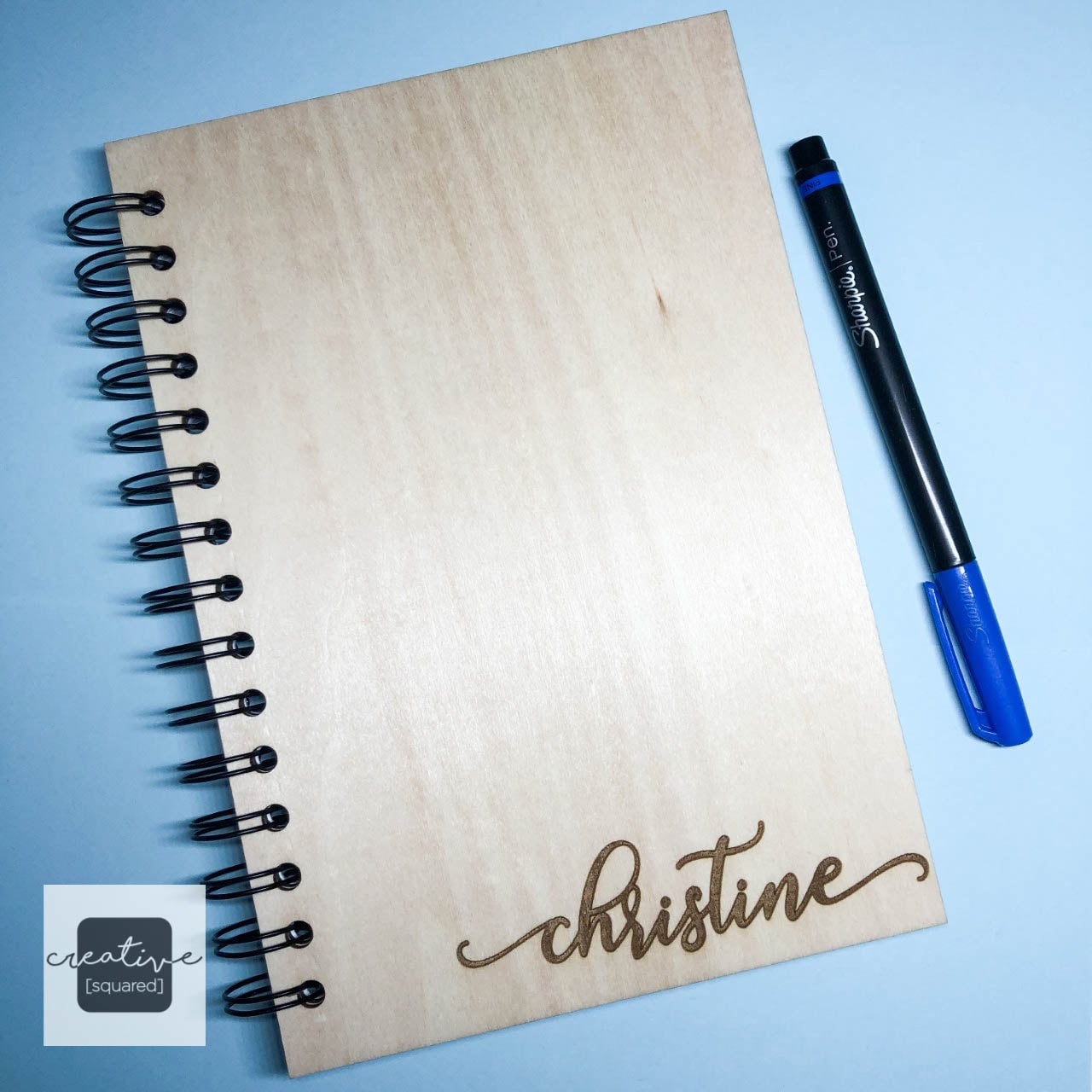 Engraved Spiral Wood Notebook with engraved pen - Personalized Dream J –  Auntiesgiftshop